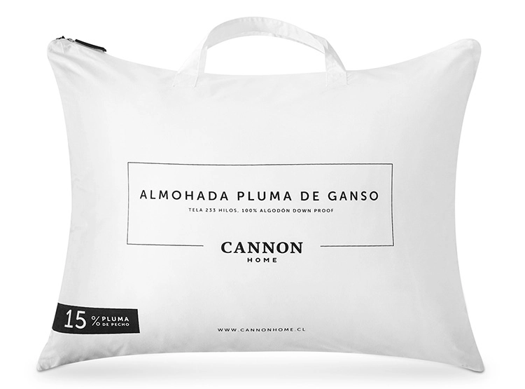 ALMOHADA CANNON PLUMA DOWN 70 X 50 CM ALGODÓN BLANCO - 1