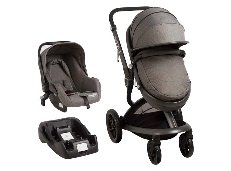 COCHE CUNA TRAVEL SYSTEM BEBE QUANTUM GRIS BEBESIT - 1