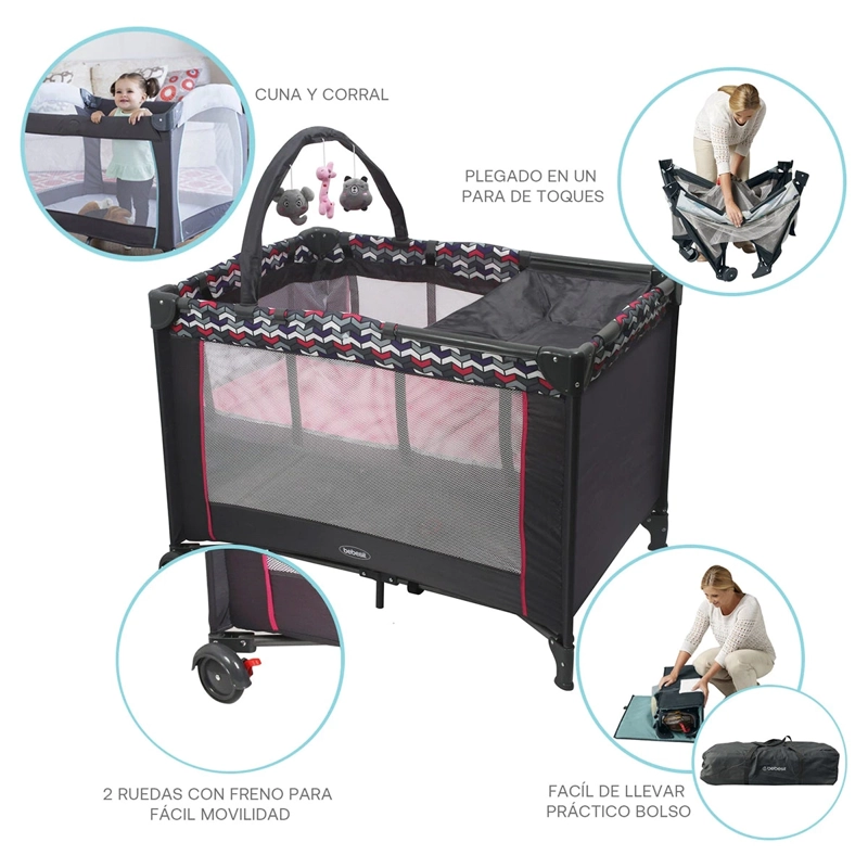 CUNA CORRAL PACK & PLAY BEBE SLEEP II PLEGABLE CON MOVIL - 3
