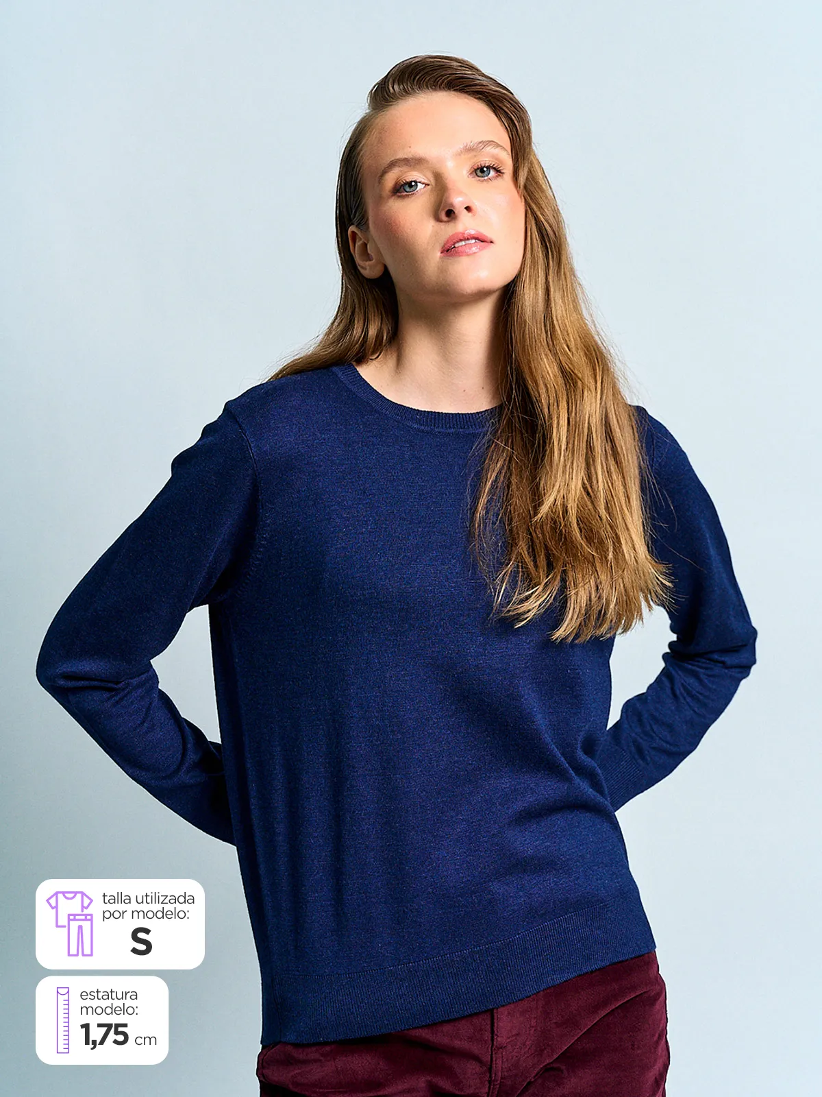 SWEATER MUJER AZIZ BÁSICO LISO - 1