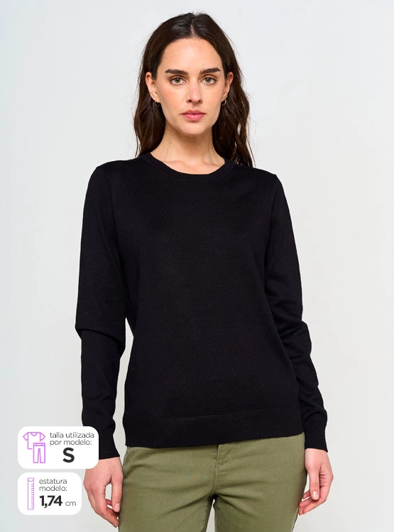 SWEATER MUJER AZIZ BÁSICO LISO - 1