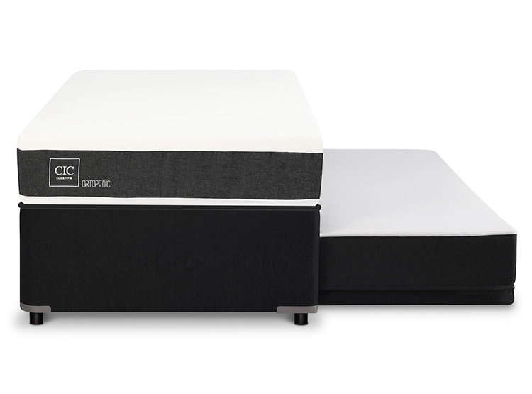 CAMA DIVAN CIC NEW ORTOPEDIC BLACK 1.5 PLAZAS GRIS - 1