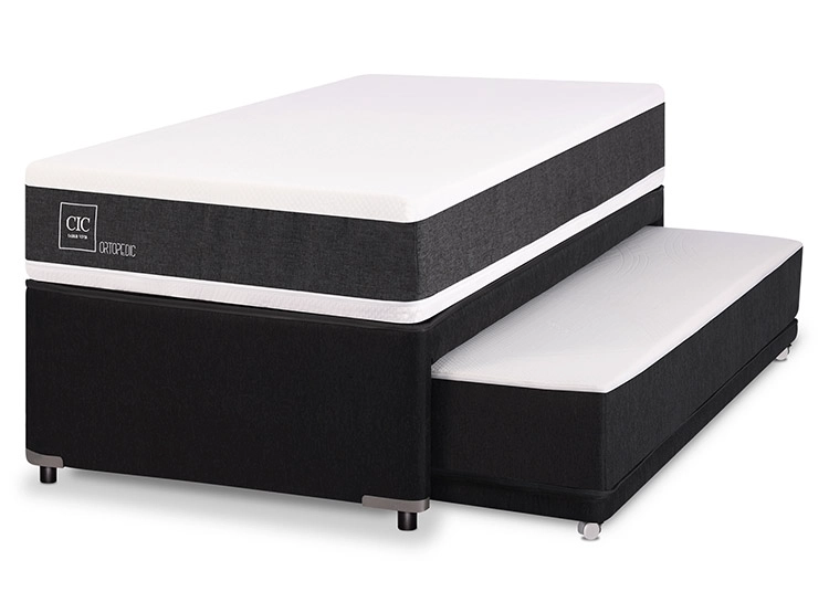CAMA DIVAN CIC NEW ORTOPEDIC BLACK 1.5 PLAZAS GRIS - 2