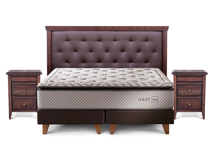 JUEGO DE DORMITORIO ROSEN CAMA EUROPEA NEST 2 PLAZAS + MADERAS BRERA - 1