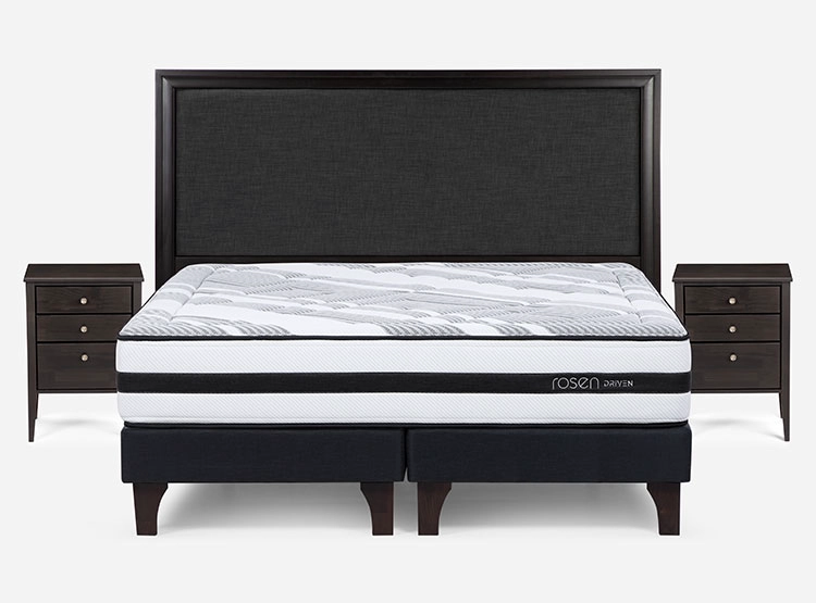 JUEGO DE DORMITORIO ROSEN CAMA EUROPEA DRIVEN 2 PLAZAS + MADERAS NOLITA GRAFITO - 1