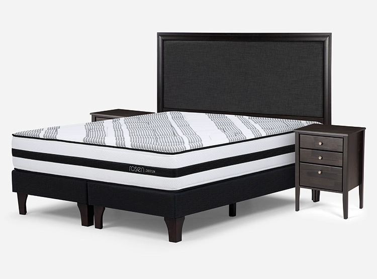 JUEGO DE DORMITORIO ROSEN CAMA EUROPEA DRIVEN 2 PLAZAS + MADERAS NOLITA GRAFITO - 2