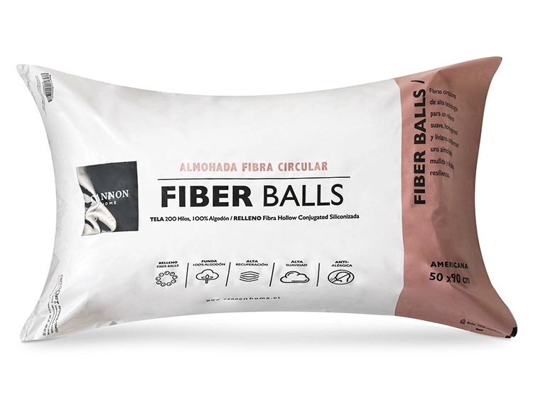 ALMOHADA CANNON FIBER BALLS 200H 90 X 50 CM ALGODÓN BLANCO - 1