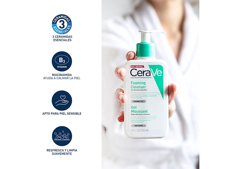 LIMPIADOR FACIAL CERAVE GEL ESPUMOSO 236 ML - 4