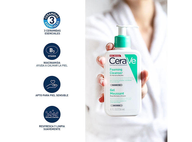 LIMPIADOR FACIAL CERAVE GEL ESPUMOSO 473 ML - 4