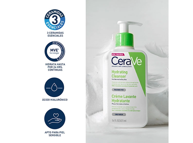 LIMPIADOR FACIAL CERAVE HIDRATANTE 473 ML - 4