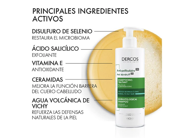 SHAMPOO VICHY DERCOS ANTICASPA CABELLO GRASO 390 ML - 3