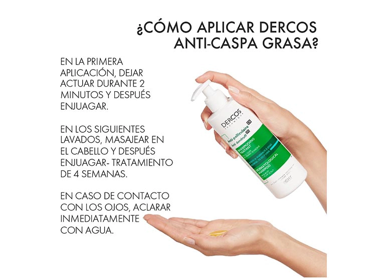 SHAMPOO VICHY DERCOS ANTICASPA CABELLO GRASO 390 ML - 5