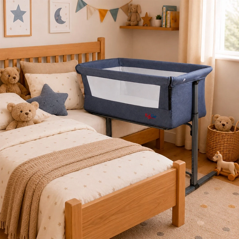 CUNA COLECHO BEBE MYSIDE KIDGO CON BOLSO AZUL BEBESIT - 4