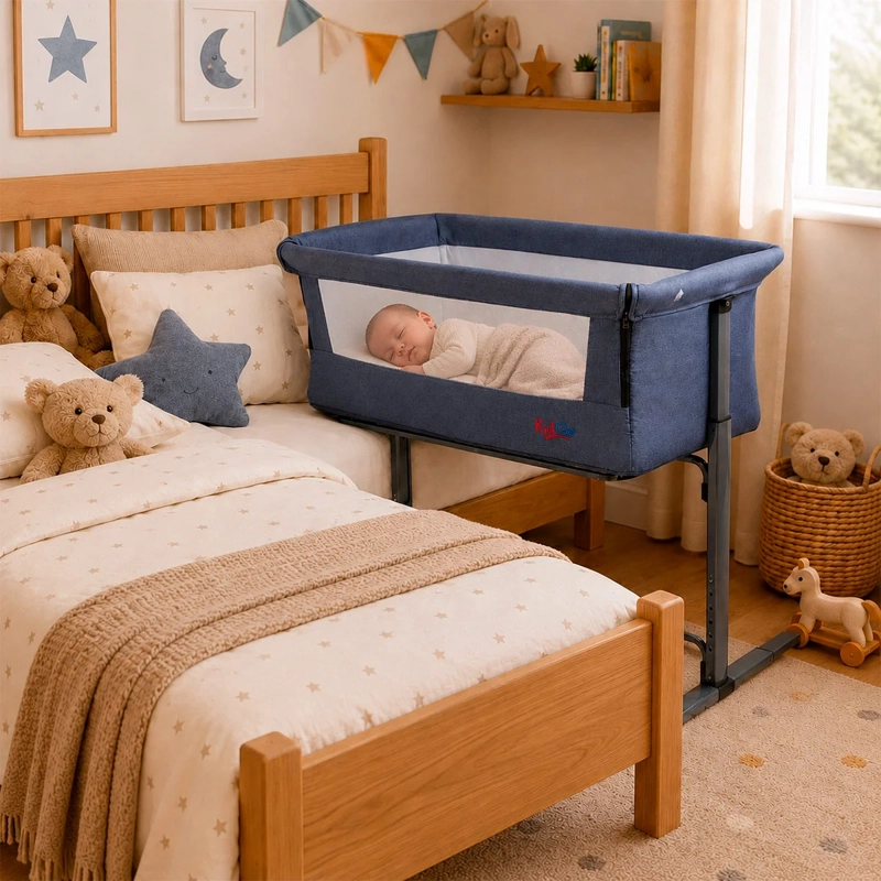 CUNA COLECHO BEBE MYSIDE KIDGO CON BOLSO AZUL BEBESIT - 5