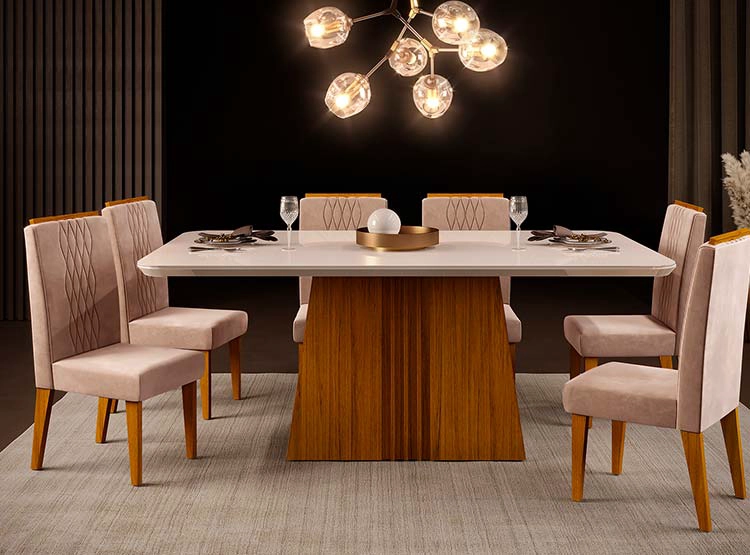 JUEGO DE COMEDOR VEKKA HOME CELINA 6P - 8