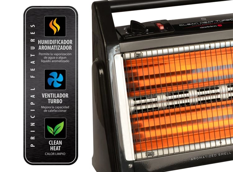 CALEFACTOR SINDELEN CUARZO 1600W EEH-1300 NEGRO - 3