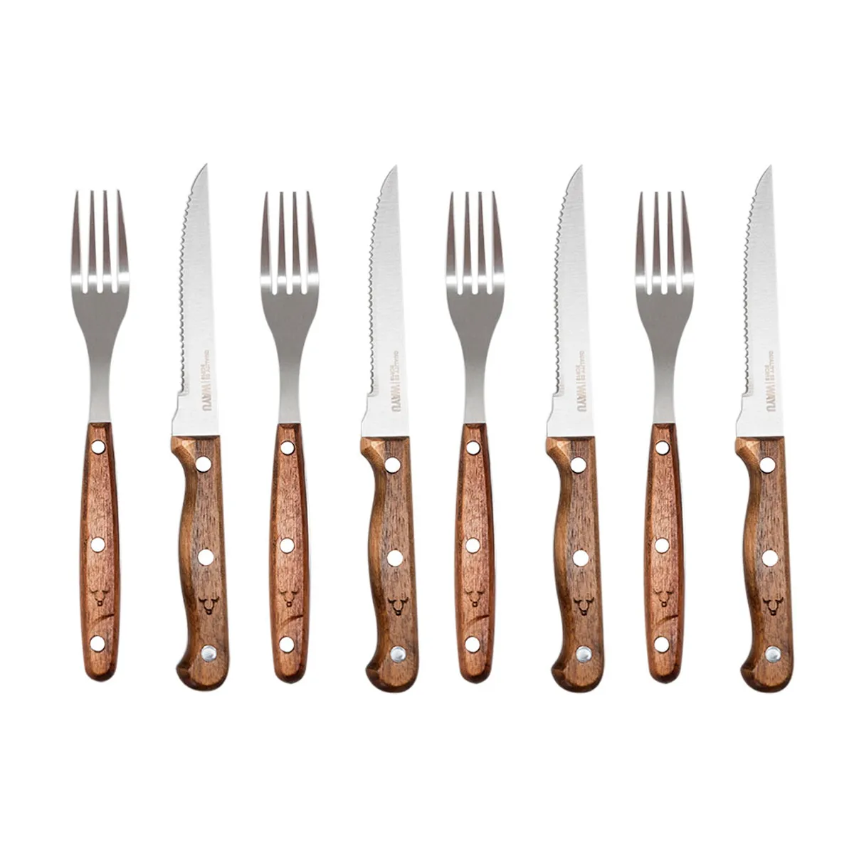 SET CUBIERTOS WAYU CUCHILLOS TENEDORES PRM 8 PIEZAS - 1