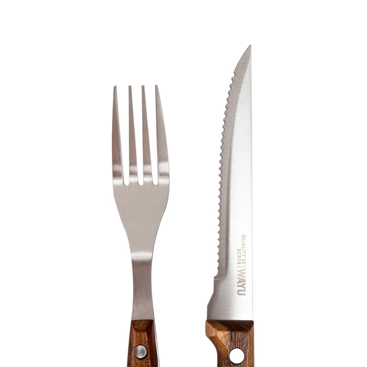 SET CUBIERTOS WAYU CUCHILLOS TENEDORES PRM 8 PIEZAS - 3