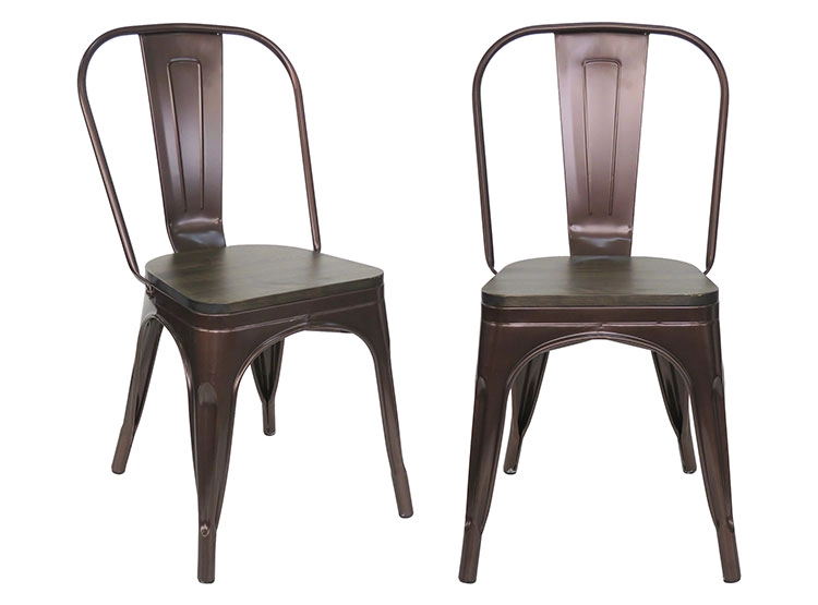 PACK 2 SILLAS DE COMEDOR IDETEX ANTIQUE RUSTIC COBRE - 1