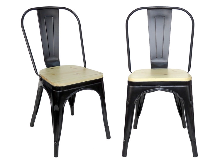 PACK 2 SILLAS DE COMEDOR IDETEX ANTIQUE RUSTIC NEGRO