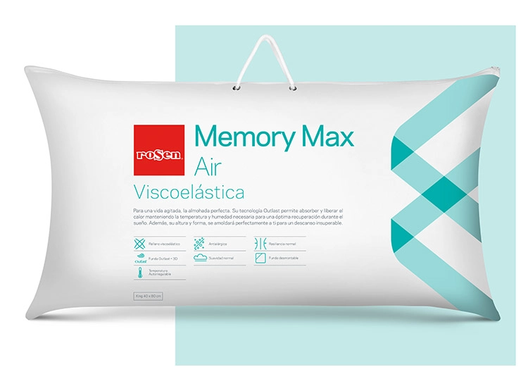 ALMOHADA ROSEN MEMORY MAX AIR KING 81 X 41 CM ALGODÓN BLANCO - 1