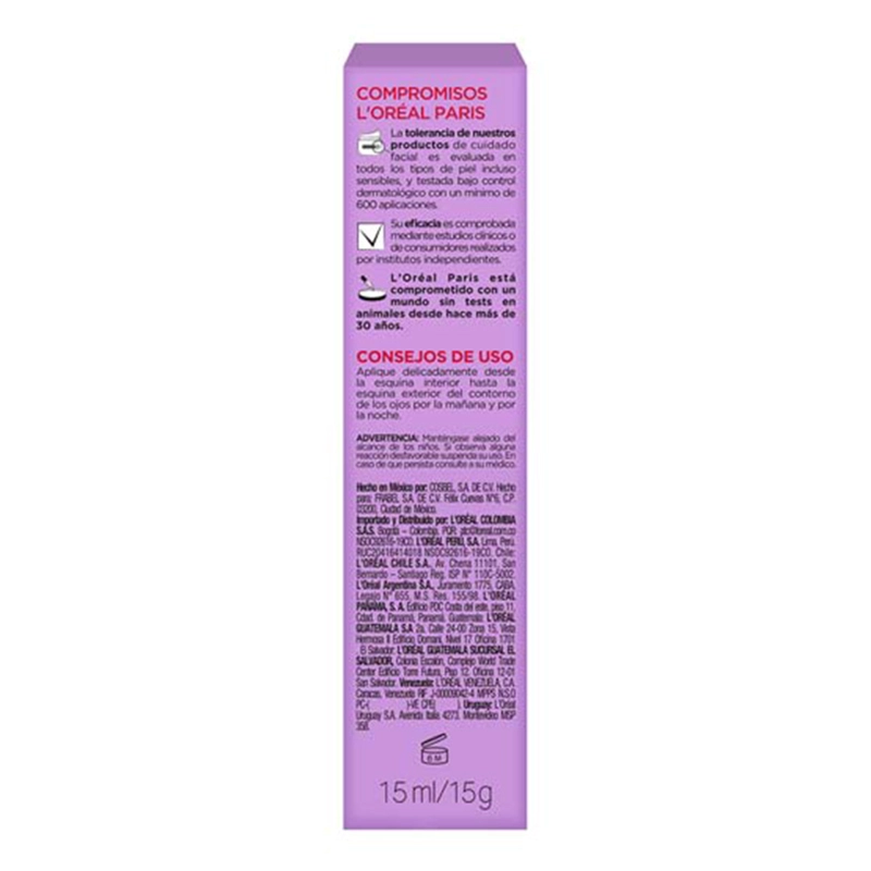 CONTORNO DE OJOS LOREAL SERUM DERMO EXPERTISE REVITALIFT 20 ML 0.025 ÁCIDO HIALURÓNICO + CAFEÍNA - 5