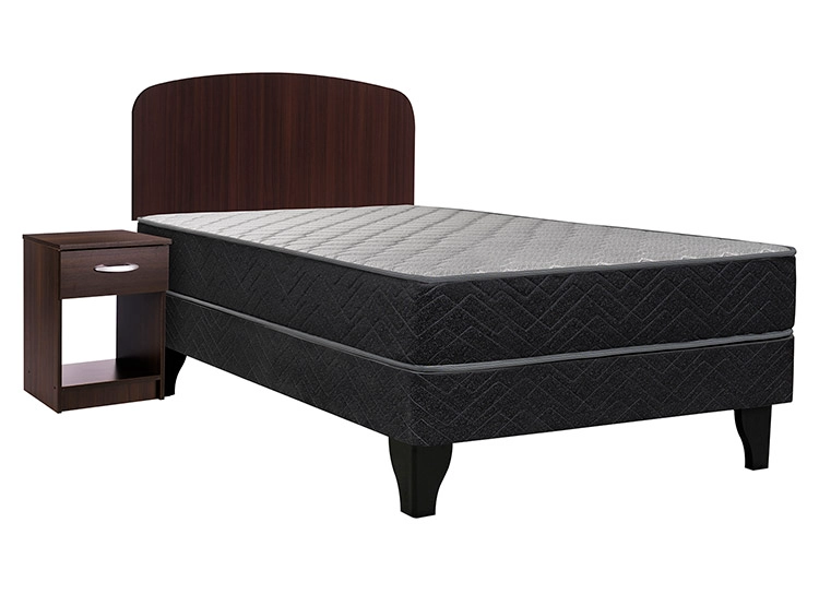 JUEGO DE DORMITORIO CELTA CAMA EUROPEA APOLO 1 PLAZA NEGRO + SET ASTURIAS - 1