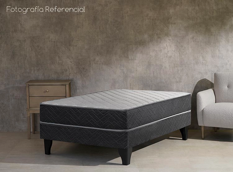 JUEGO DE DORMITORIO CELTA CAMA EUROPEA APOLO 1 PLAZA NEGRO + SET ASTURIAS - 7