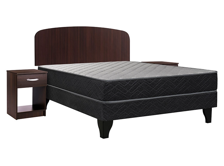 JUEGO DE DORMITORIO CELTA CAMA EUROPEA APOLO BN 2 PLAZAS NEGRO + SET ASTURIAS - 1