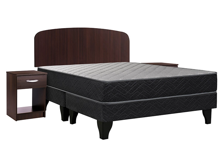 JUEGO DE DORMITORIO CELTA CAMA EUROPEA APOLO BD 2 PLAZAS NEGRO + SET ASTURIAS - 1