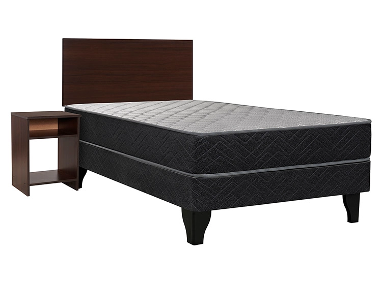 JUEGO DE DORMITORIO CELTA CAMA EUROPEA APOLO 1 PLAZA NEGRO + SET CASTILLA - 1
