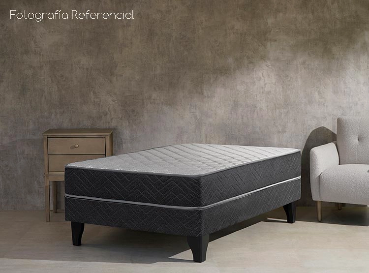 JUEGO DE DORMITORIO CELTA CAMA EUROPEA APOLO 1 PLAZA NEGRO + SET CASTILLA - 7