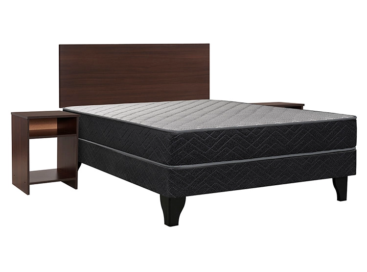 JUEGO DE DORMITORIO CELTA CAMA EUROPEA APOLO FULL NEGRO + SET CASTILLA - 1