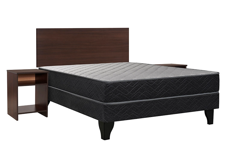JUEGO DE DORMITORIO CELTA CAMA EUROPEA APOLO BN 2 PLAZAS NEGRO + SET CASTILLA - 1