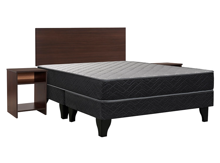 JUEGO DE DORMITORIO CELTA CAMA EUROPEA APOLO BD 2 PLAZAS NEGRO + SET CASTILLA - 1