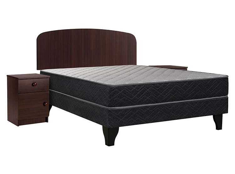 JUEGO DE DORMITORIO CELTA CAMA EUROPEA APOLO FULL NEGRO + SET CORDOBA 2 VELADORES - 1