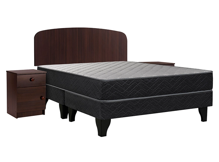 JUEGO DE DORMITORIO CELTA CAMA EUROPEA APOLO BD 2 PLAZAS NEGRO + SET CORDOBA - 1