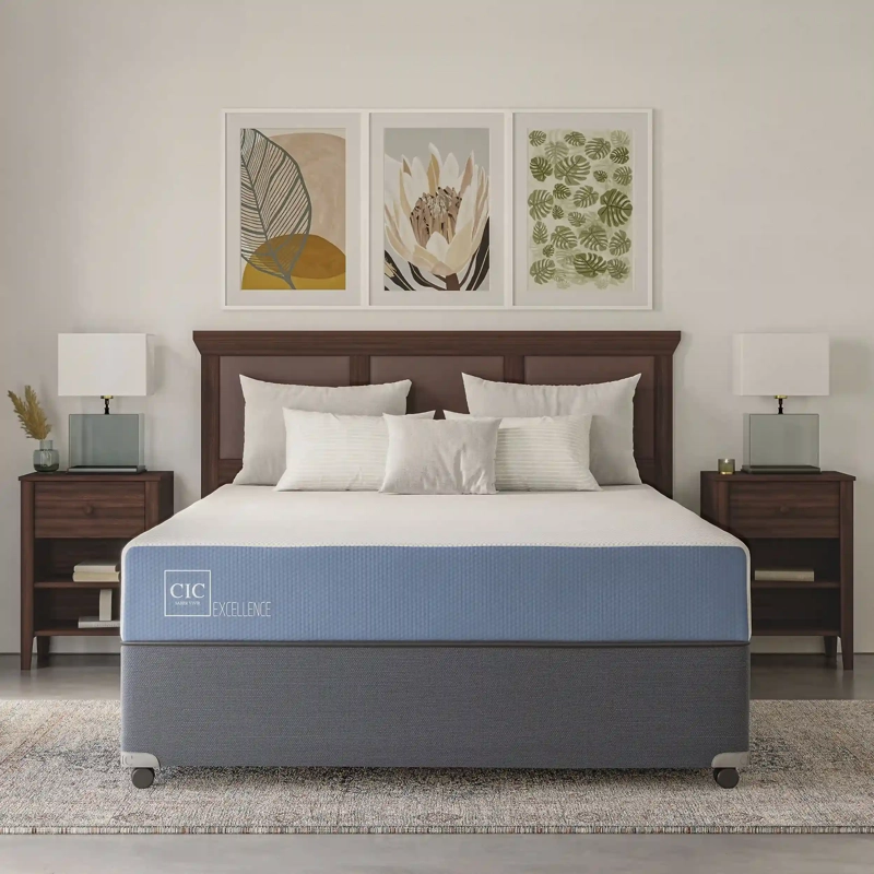 JUEGO DE DORMITORIO CIC CAMA BOX AMERICANO EXCELLENCE 2 PLAZAS + ALMOHADA - 10