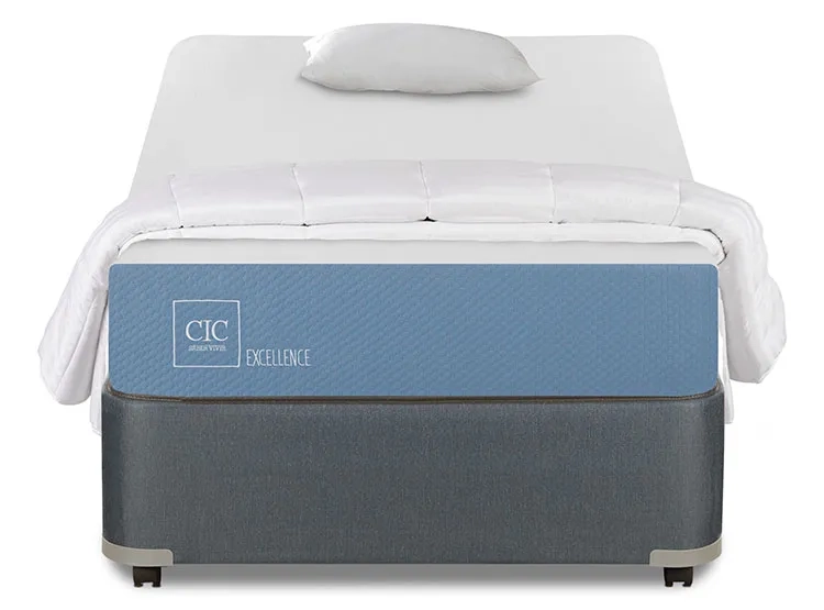JUEGO DE DORMITORIO CIC CAMA BOX AMERICANO EXCELLENCE 1 PLAZA + TEXTIL - 1
