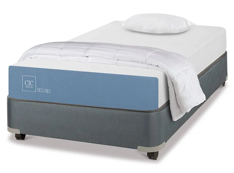 JUEGO DE DORMITORIO CIC CAMA BOX AMERICANO EXCELLENCE 1 PLAZA + TEXTIL - 2