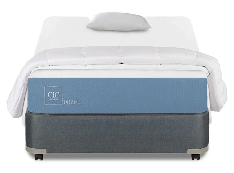 JUEGO DE DORMITORIO CIC CAMA BOX AMERICANO EXCELLENCE 1.5 PLAZAS + TEXTIL - 1