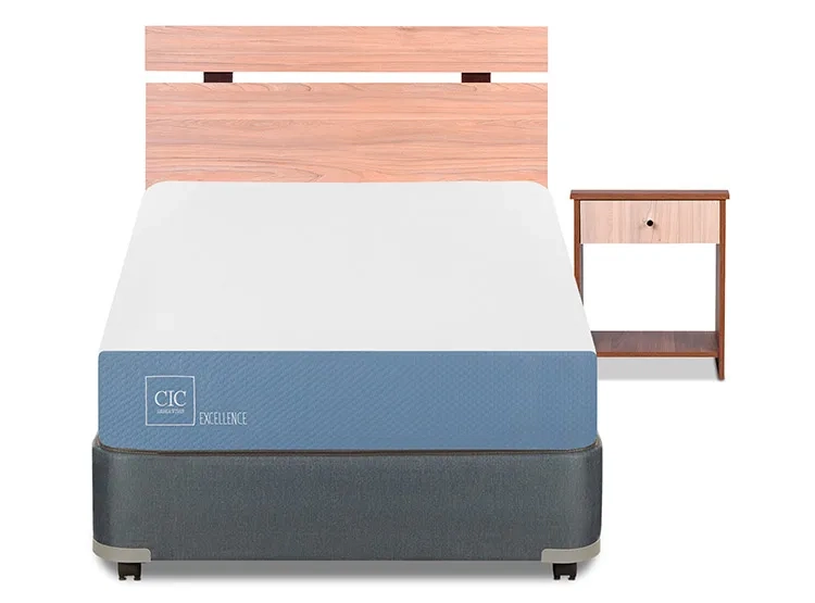 JUEGO DE DORMITORIO CIC CAMA BOX AMERICANO EXCELLENCE 1.5 PLAZAS + SET OLMO - 1