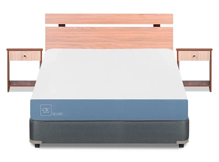JUEGO DE DORMITORIO CIC CAMA BOX AMERICANO EXCELLENCE 2 PLAZAS + SET OLMO - 1