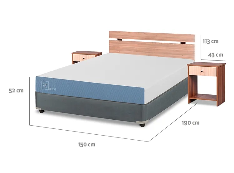 JUEGO DE DORMITORIO CIC CAMA BOX AMERICANO EXCELLENCE 2 PLAZAS + SET OLMO - 3