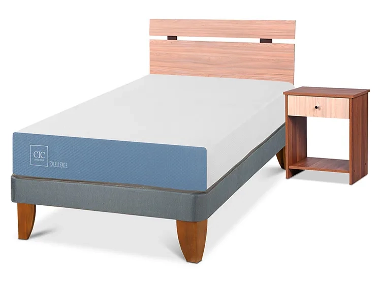 JUEGO DE DORMITORIO CIC CAMA EUROPEA EXCELLENCE 1.5 PLAZAS + SET OLMO - 2