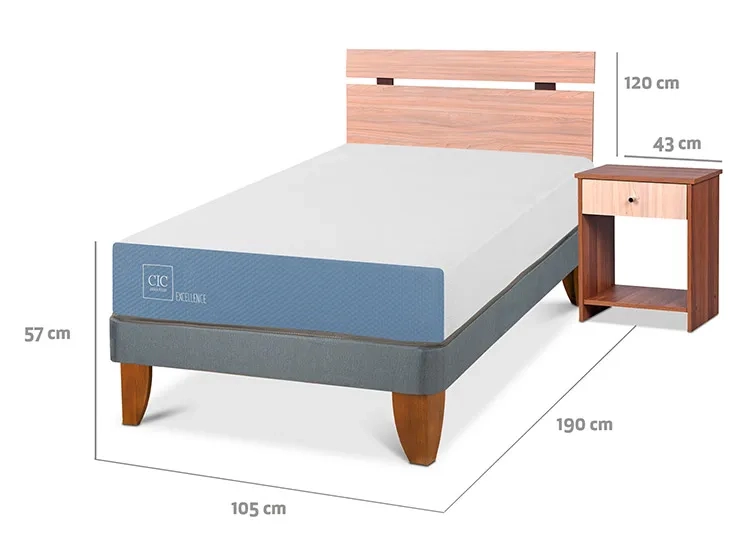 JUEGO DE DORMITORIO CIC CAMA EUROPEA EXCELLENCE 1.5 PLAZAS + SET OLMO - 3