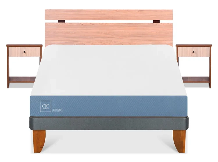 JUEGO DE DORMITORIO CIC CAMA EUROPEA EXCELLENCE BN 2 PLAZAS + SET OLMO - 1