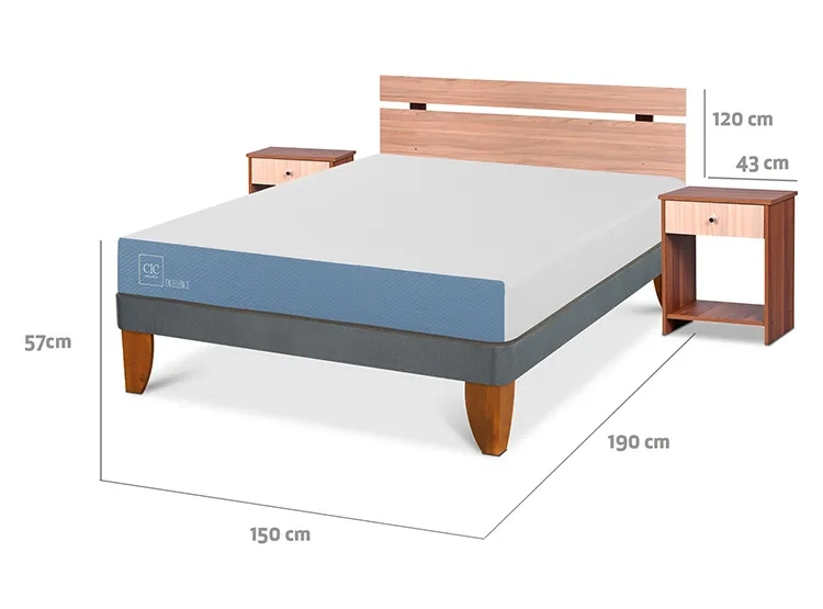 JUEGO DE DORMITORIO CIC CAMA EUROPEA EXCELLENCE BN 2 PLAZAS + SET OLMO - 3
