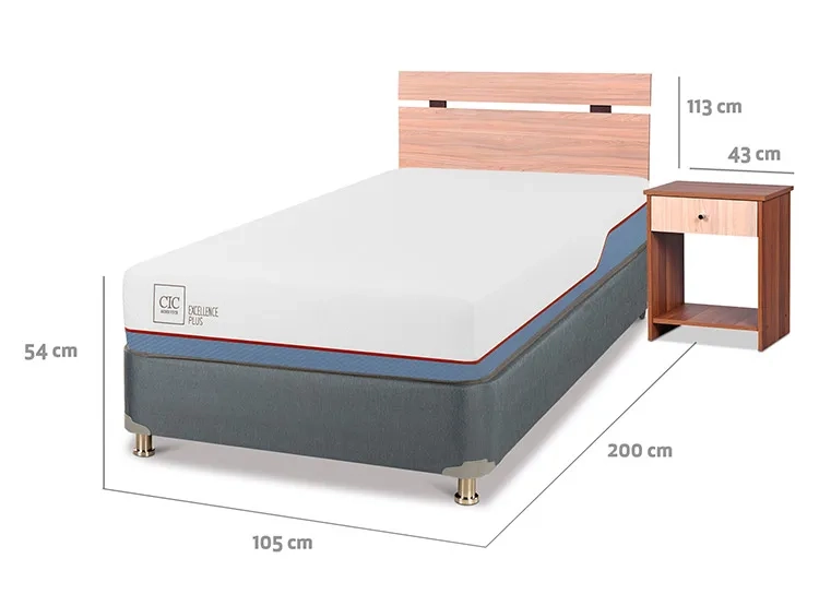 JUEGO DE DORMITORIO CIC CAMA BOX AMERICANO EXCELLENCE PLUS 1.5 PLAZAS + SET OLMO - 3