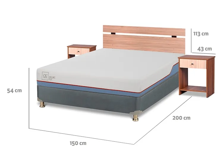 JUEGO DE DORMITORIO CIC CAMA BOX AMERICANO EXCELLENCE PLUS BN 2 PLAZAS + SET OLMO - 3